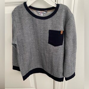 Kids Gray Sweater with Navy Accents